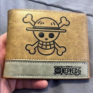 One Piece anime brand new high quality tri fold imitation leather wallet
